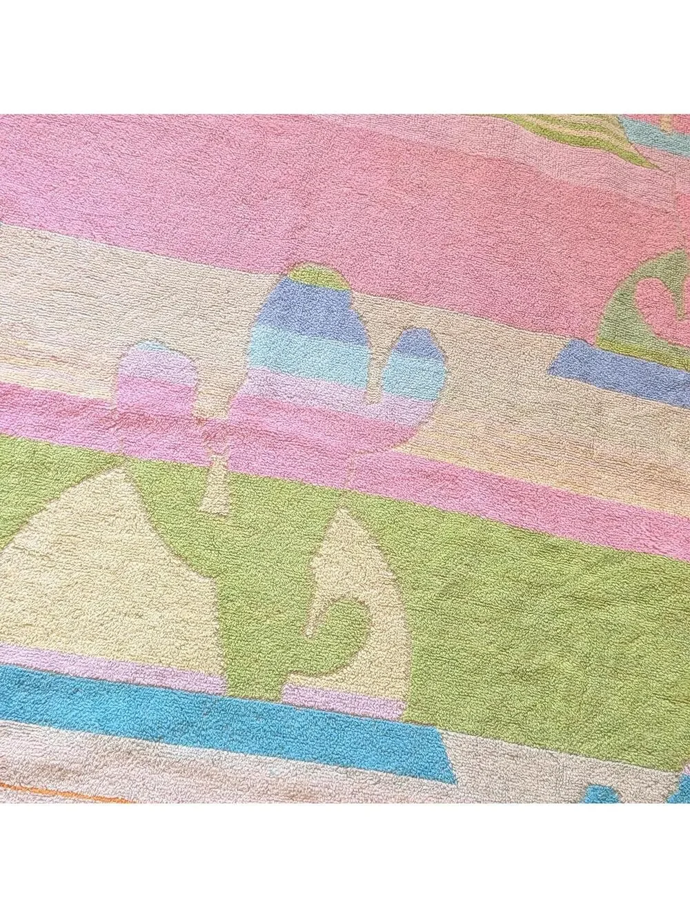 Vintage Beach Towel with Pastel Southwestern Design